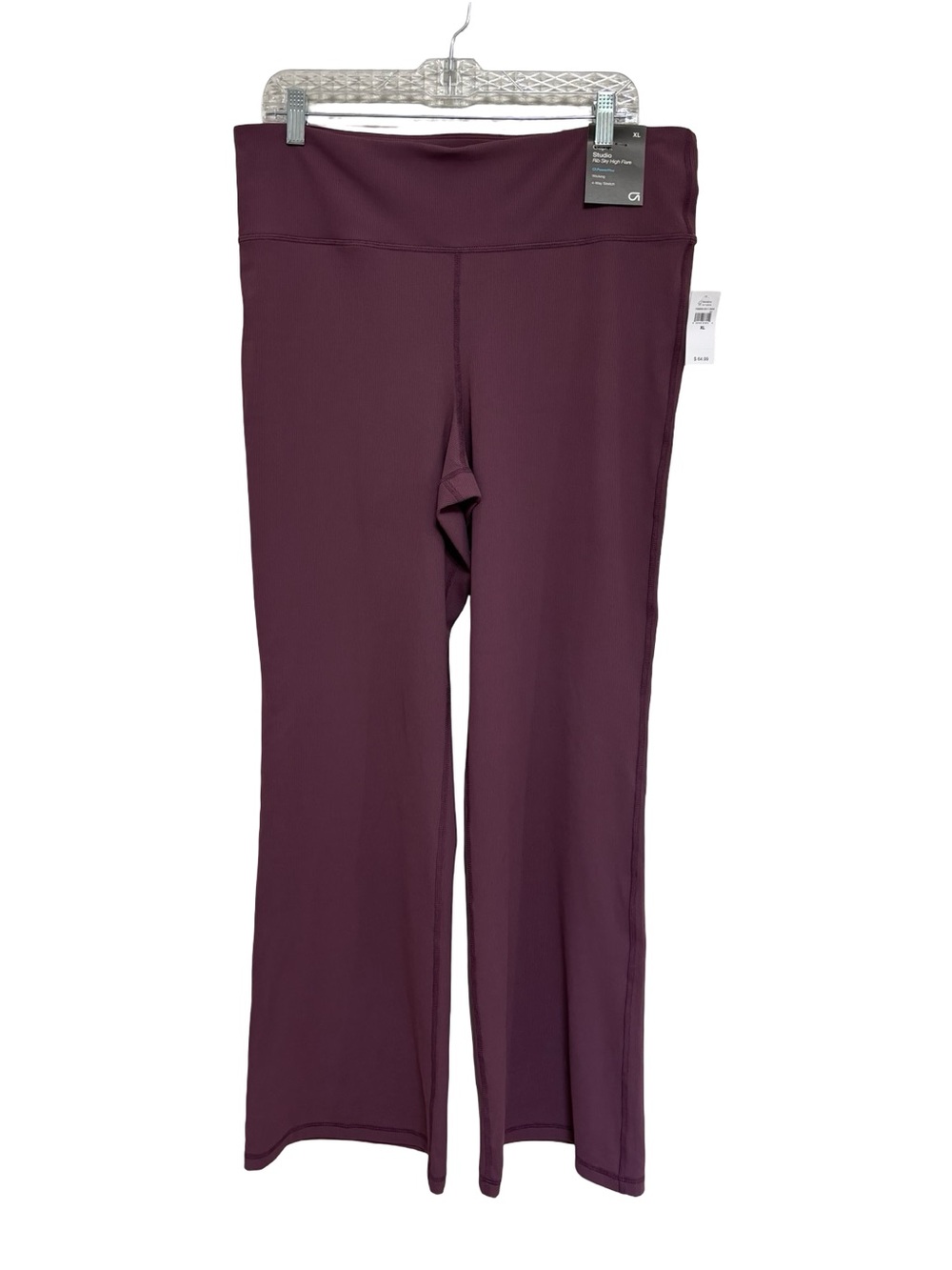 NEW GAP Fit Studio Rib High Rise Flare Leggings in Purple - Size XL